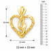 Initial I Heart Charm Pendant 14k Gold Yellow Gold 14k