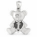 Initial I Teddy Bear Heart Charm Pendant 14k Gold White Gold 14k