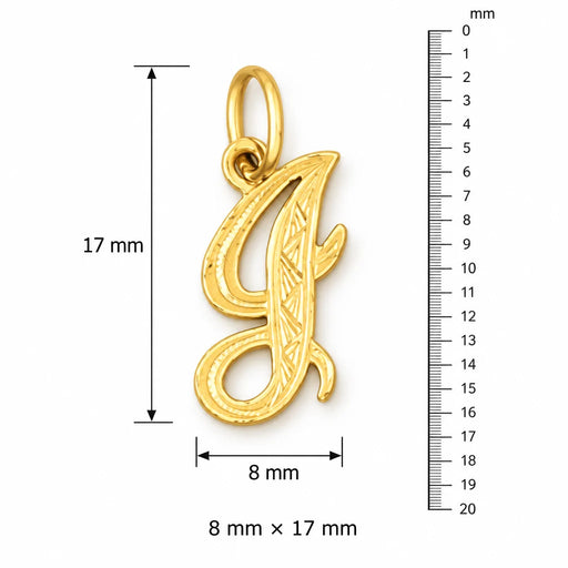 Initial J Charm Pendant 14k Gold (0.5 Grams) Yellow Gold 14k