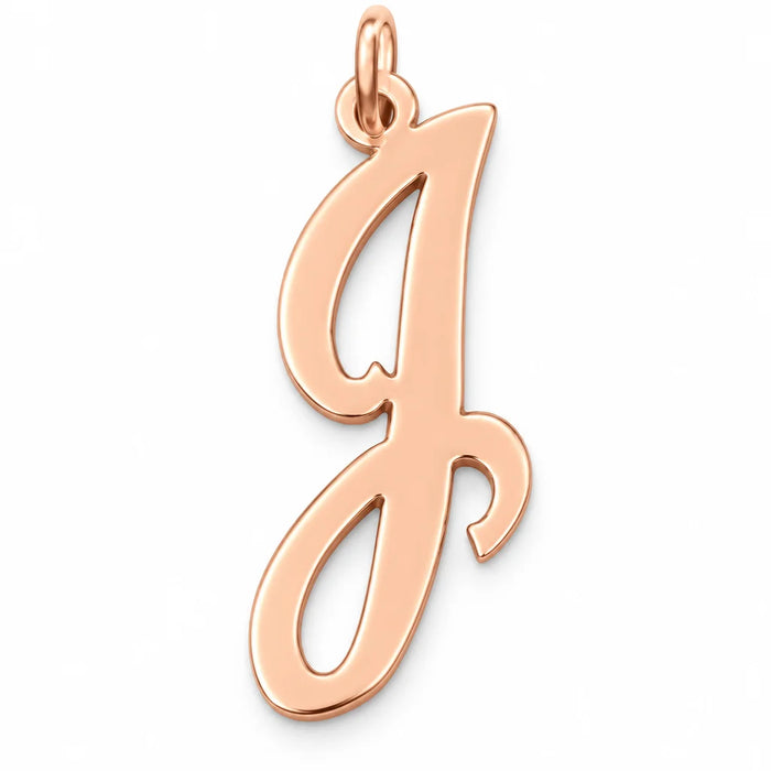 Initial J Charm Pendant 14k Gold (0.7 Grams) Rose Gold 14k