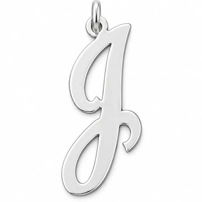 Initial J Charm Pendant 14k Gold (0.7 Grams) White Gold 14k