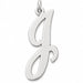 Initial J Charm Pendant 14k Gold (0.7 Grams) White Gold 14k