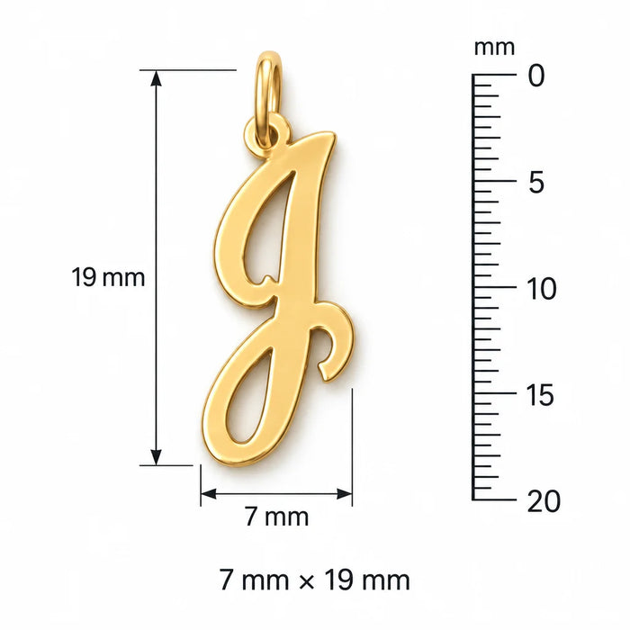 Initial J Charm Pendant 14k Gold (0.7 Grams) Yellow Gold 14k