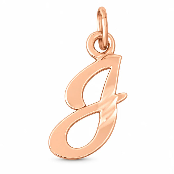Initial J Charm Pendant 14k Gold (0.8 Grams) Rose Gold 14k