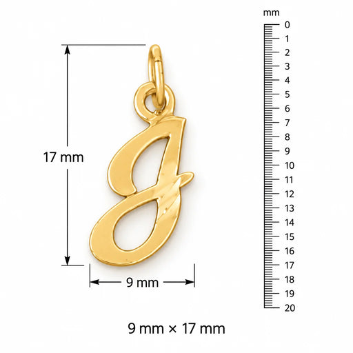 Initial J Charm Pendant 14k Gold (0.8 Grams) Yellow Gold 14k