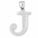 Initial J Charm Pendant 14k Gold (1.5 Grams) White Gold 14k
