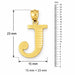 Initial J Charm Pendant 14k Gold (1.5 Grams) Yellow Gold 14k