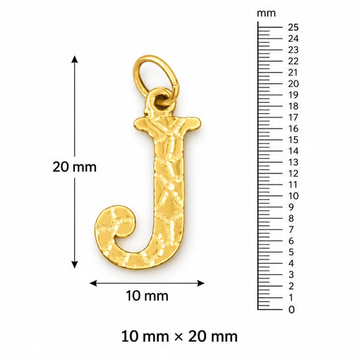 Initial J Charm Pendant 14k Gold (1 Gram) Yellow Gold 14k