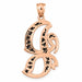 Initial J Charm Pendant 14k Gold (2.7 Grams) Rose Gold 14k