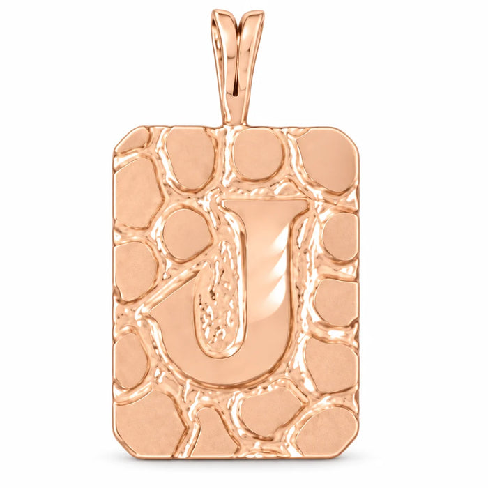 Initial J Charm Pendant 14k Gold (2.8 Grams) Rose Gold 14k