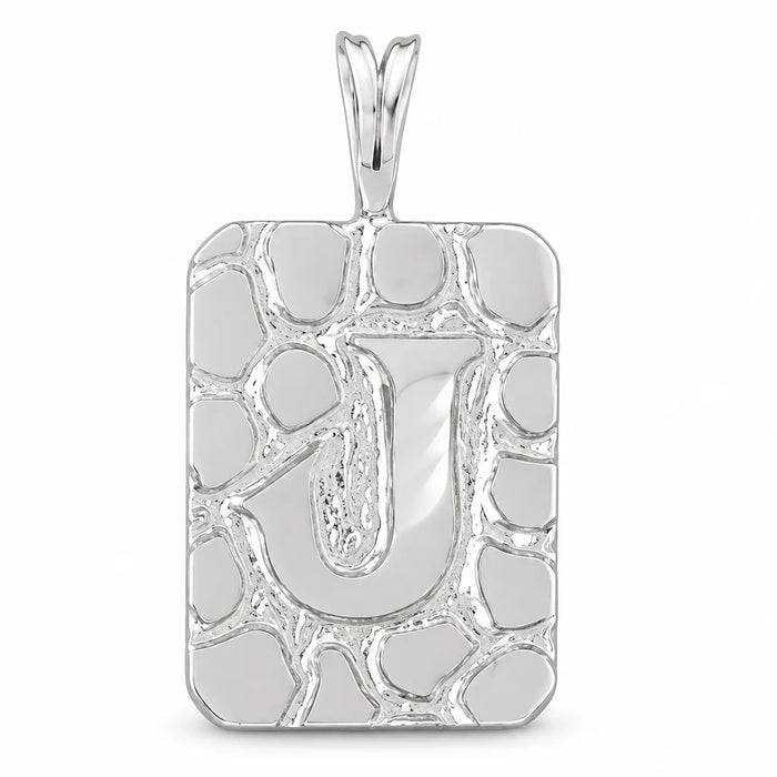 Initial J Charm Pendant 14k Gold (2.8 Grams) White Gold 14k