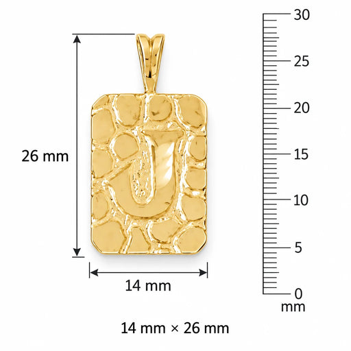 Initial J Charm Pendant 14k Gold (2.8 Grams) Yellow Gold 14k
