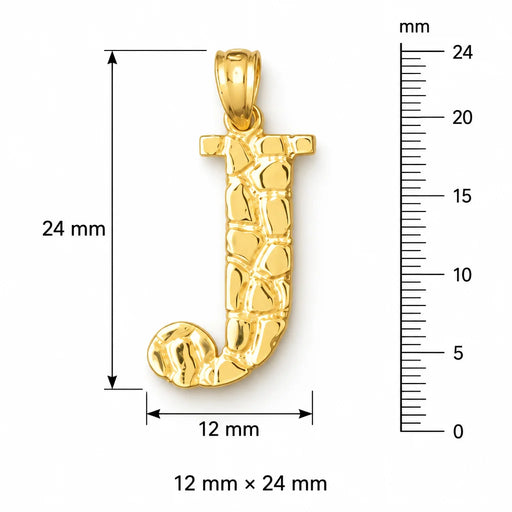 Initial J Charm Pendant 14k Gold (2 Grams) Yellow Gold 14k
