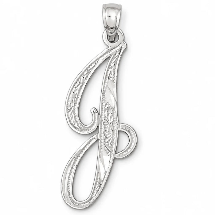 Initial J Charm Pendant 14k Gold White Gold 14k