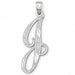 Initial J Charm Pendant 14k Gold White Gold 14k