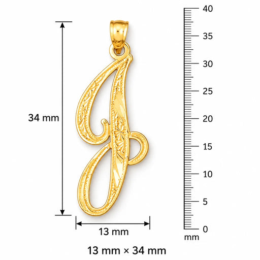 Initial J Charm Pendant 14k Gold Yellow Gold 14k