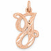 Initial J Classic Charm Pendant 14k Gold (1 Gram) Rose Gold 14k