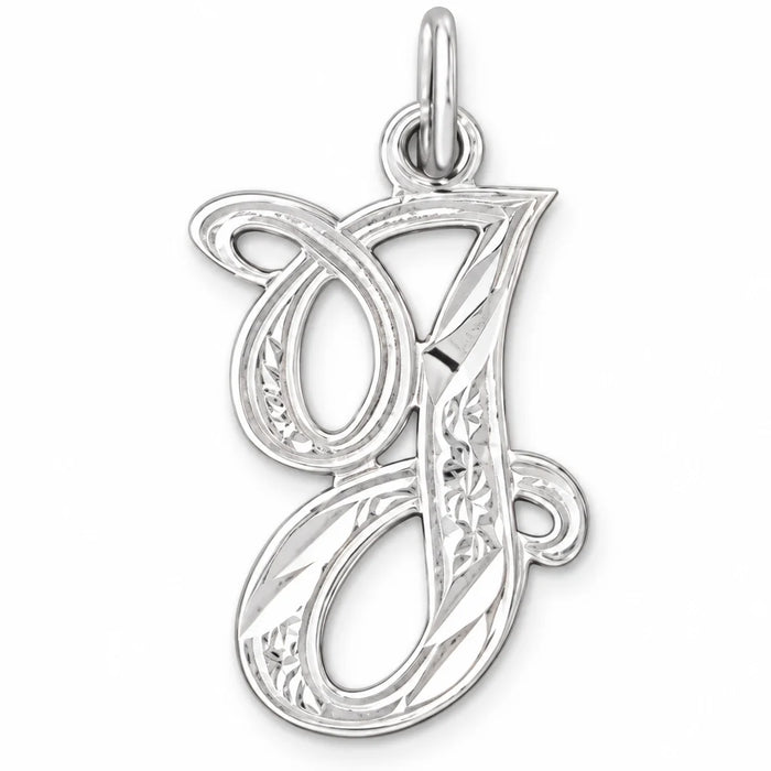 Initial J Classic Charm Pendant 14k Gold (1 Gram) White Gold 14k