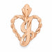 Initial J Heart Charm Pendant 14k Gold Rose Gold 14k