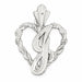 Initial J Heart Charm Pendant 14k Gold White Gold 14k
