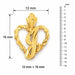 Initial J Heart Charm Pendant 14k Gold Yellow Gold 14k