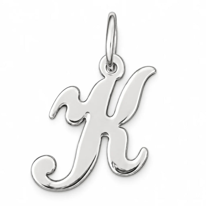 Initial K Charm Pendant 14k Gold (0.7 Grams) White Gold 14k