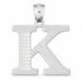 Initial K Charm Pendant 14k Gold (1.5 Grams) White Gold 14k