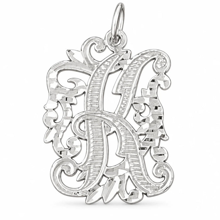 Initial K Charm Pendant 14k Gold (1.7 Grams) White Gold 14k