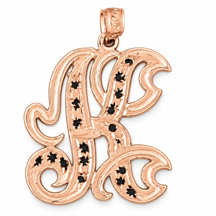 Initial K Charm Pendant 14k Gold (2.7 Grams) Rose Gold 14k