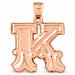 Initial K Charm Pendant 14k Gold (3 Grams) Rose Gold 14k