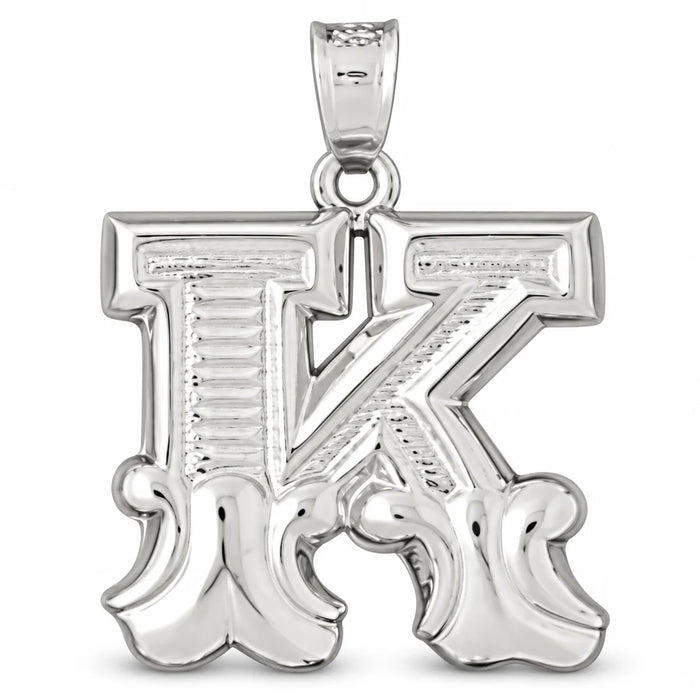Initial K Charm Pendant 14k Gold (3 Grams) White Gold 14k