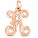 Initial K Classic Charm Pendant 14k Gold (1 Gram) Rose Gold 14k