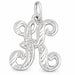 Initial K Classic Charm Pendant 14k Gold (1 Gram) White Gold 14k