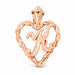 Initial K Heart Charm Pendant 14k Gold Rose Gold 14k