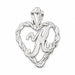 Initial K Heart Charm Pendant 14k Gold White Gold 14k