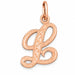Initial L Charm Pendant 14k Gold (0.5 Grams) Rose Gold 14k