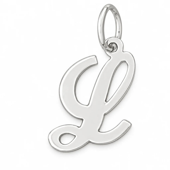 Initial L Charm Pendant 14k Gold (0.7 Grams) White Gold 14k