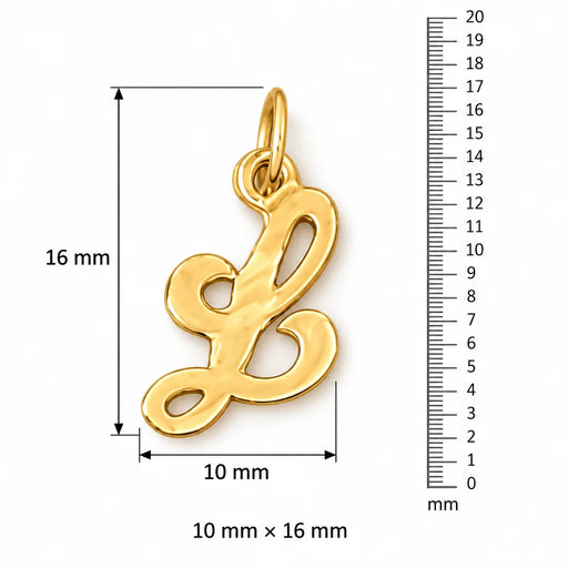 Initial L Charm Pendant 14k Gold (0.8 Grams) Yellow Gold 14k