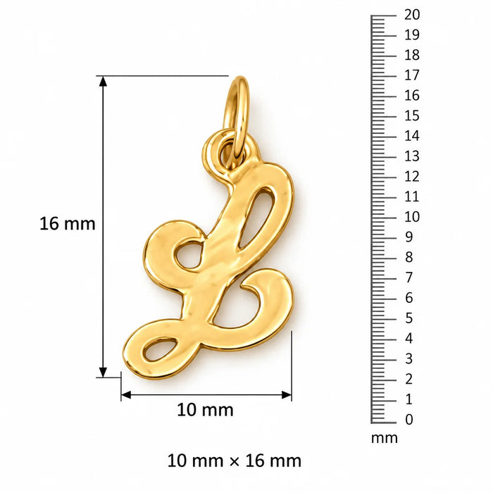 Initial L Charm Pendant 14k Gold (0.8 Grams) Yellow Gold 14k