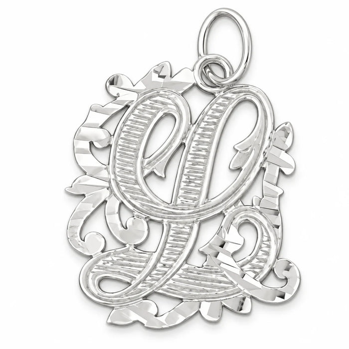 Initial L Charm Pendant 14k Gold (1.7 Grams) White Gold 14k