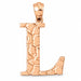 Initial L Charm Pendant 14k Gold (2 Grams) Rose Gold 14k