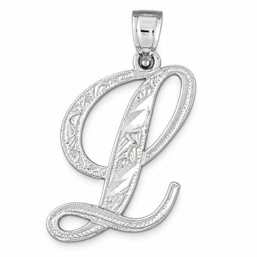 Initial L Charm Pendant 14k Gold White Gold 14k