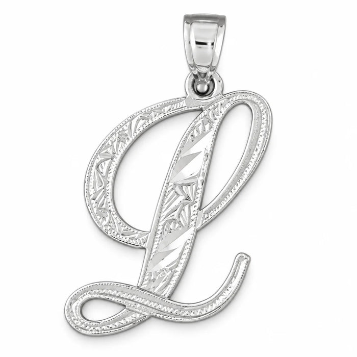 Initial L Charm Pendant 14k Gold White Gold 14k