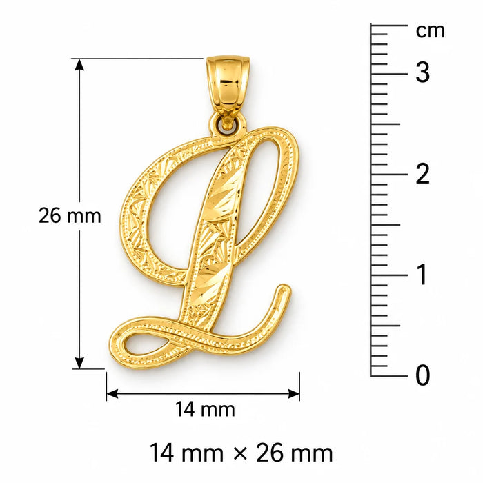 Initial L Charm Pendant 14k Gold Yellow Gold 14k