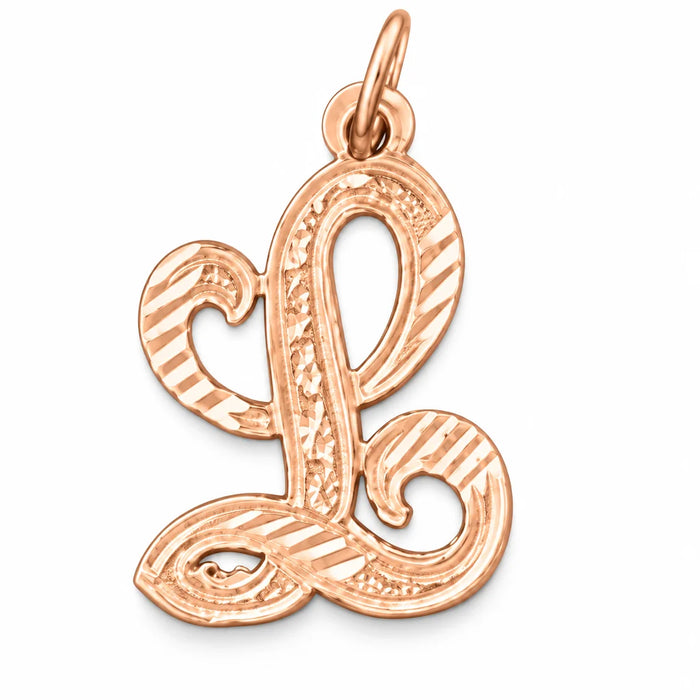 Initial L Classic Charm Pendant 14k Gold (1 Gram) Rose Gold 14k