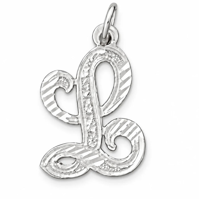 Initial L Classic Charm Pendant 14k Gold (1 Gram) White Gold 14k