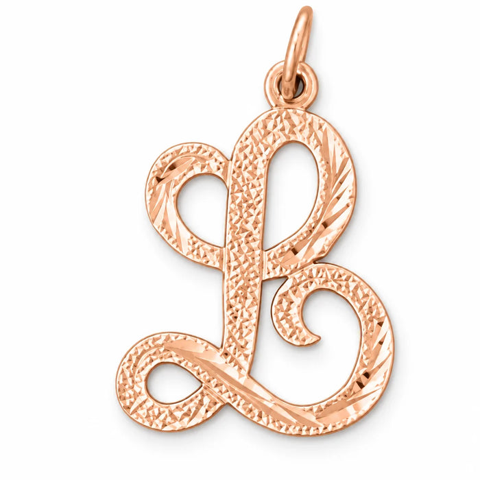 Initial L Classic Charm Pendant 14k Gold Rose Gold 14k