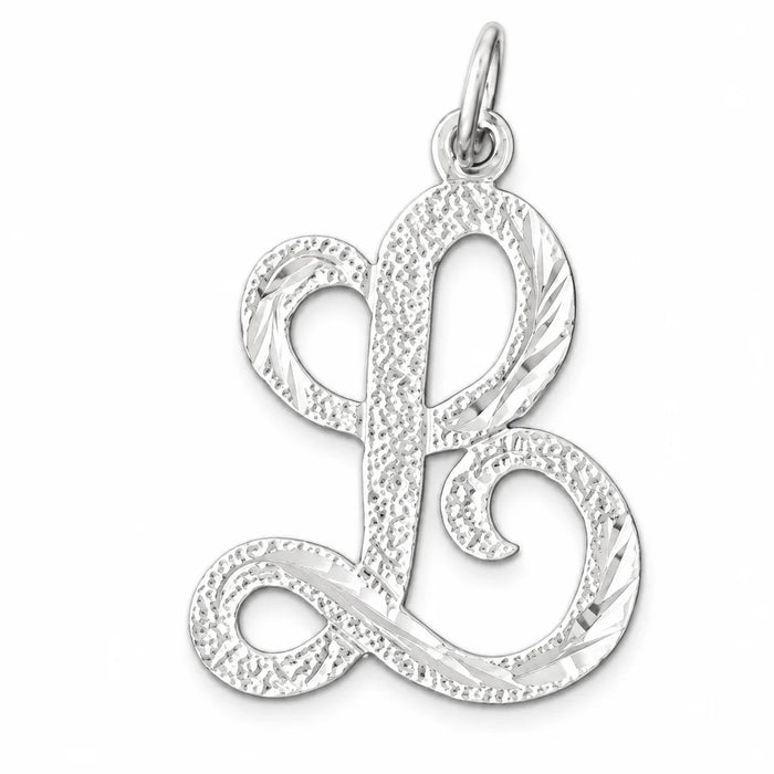 Initial L Classic Charm Pendant 14k Gold White Gold 14k