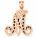 Initial M Charm Pendant 14k Gold (2.7 Grams) Rose Gold 14k