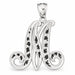 Initial M Charm Pendant 14k Gold (2.7 Grams) White Gold 14k
